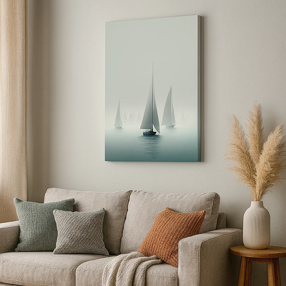 Lærredstryk - Billede på lærred - Bygget af tåge - 50x70 cm