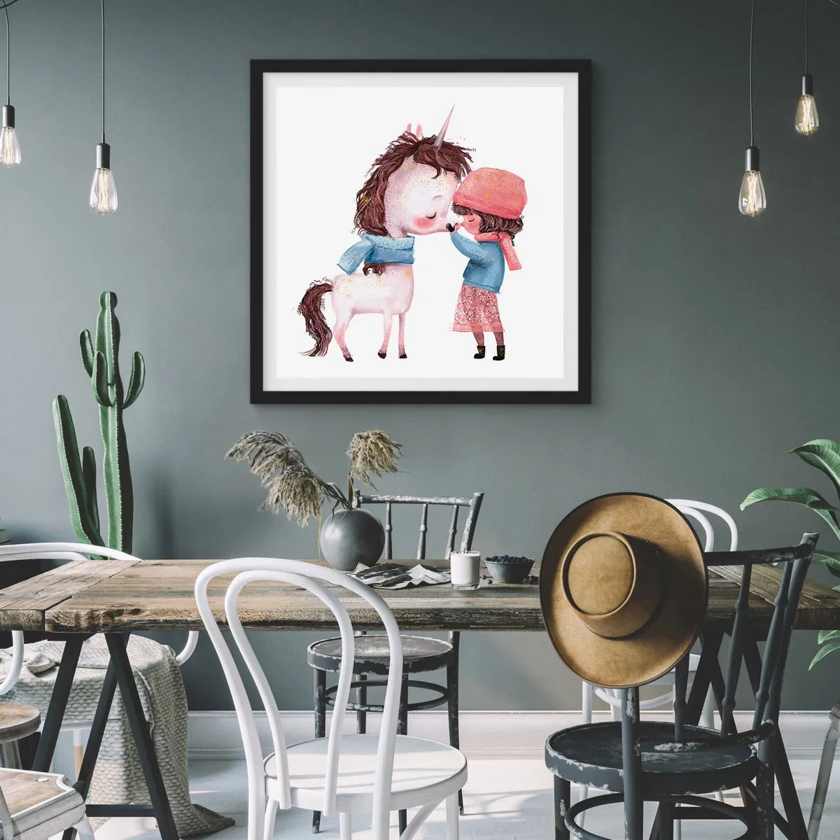 Plakat i sort ramme - En vinterhistorie - 40x40 cm