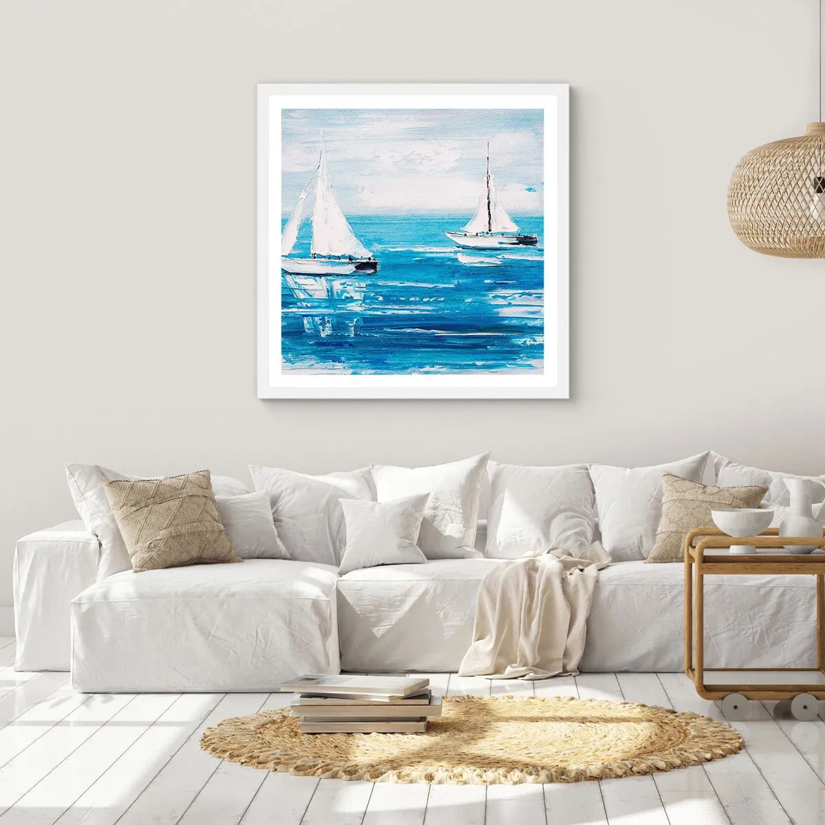 Plakat i hvid ramme - Med en ven ved din side - 40x40 cm