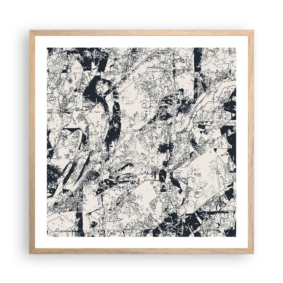 Plakat i ramme af lyst egetræ - Modsætningernes gennemtrængning - 60x60 cm