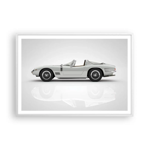 Plakat i hvid ramme - Løftet om sjov - 100x70 cm