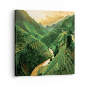 Lærredstryk - Billede på lærred - Vietnamesisk dal - 30x30 cm