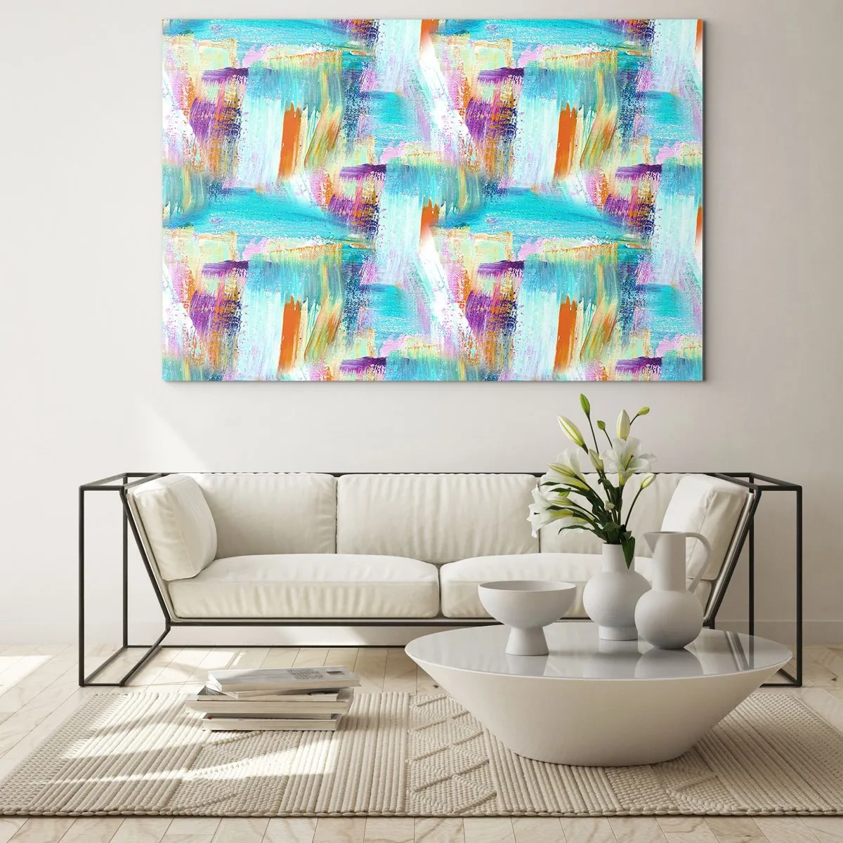 Billede på glas - Munter mazel topper - 100x70 cm