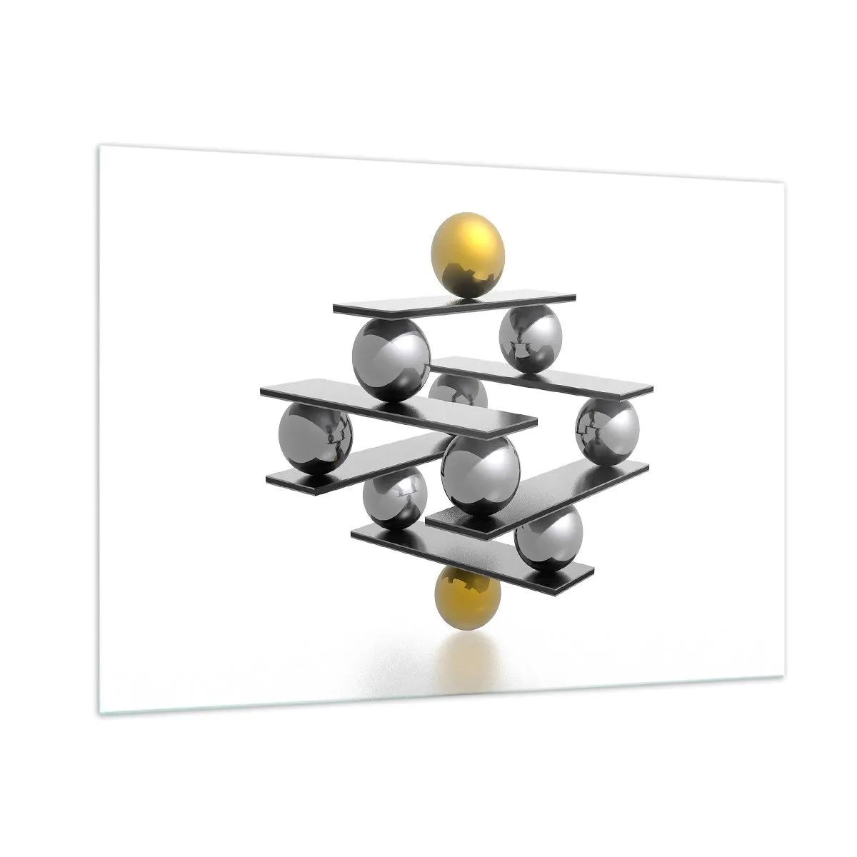 Billede på glas - Guld-sølv-balancen - 100x70 cm