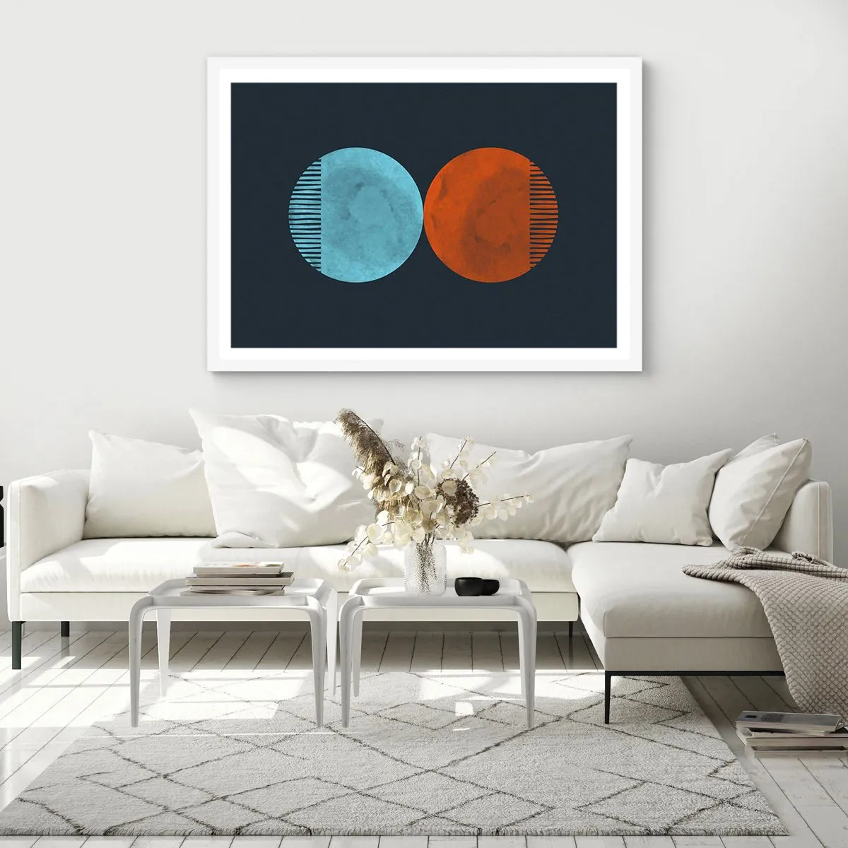 Plakat i hvid ramme - Kun geometri? - 91x61 cm