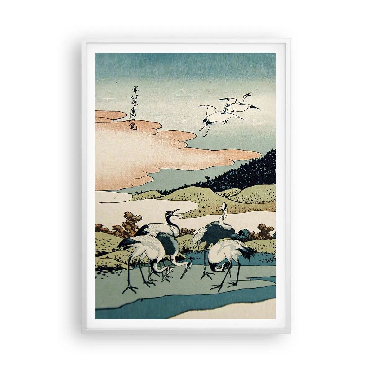 Plakat i hvid ramme - I japansk ånd - 70x100 cm