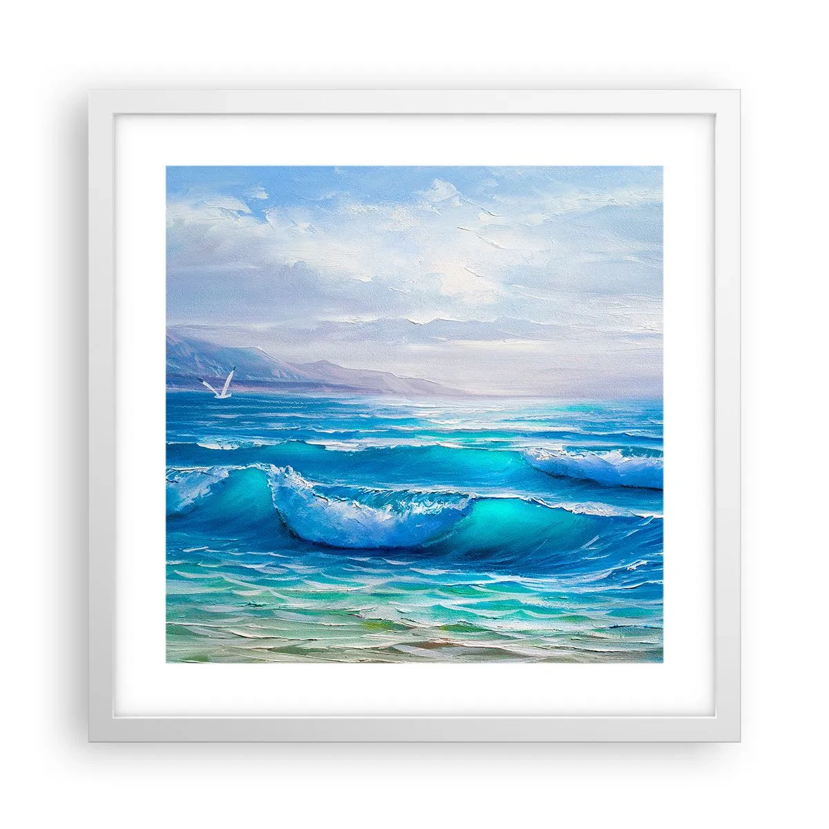 Plakat i hvid ramme - Giver trøst - 40x40 cm