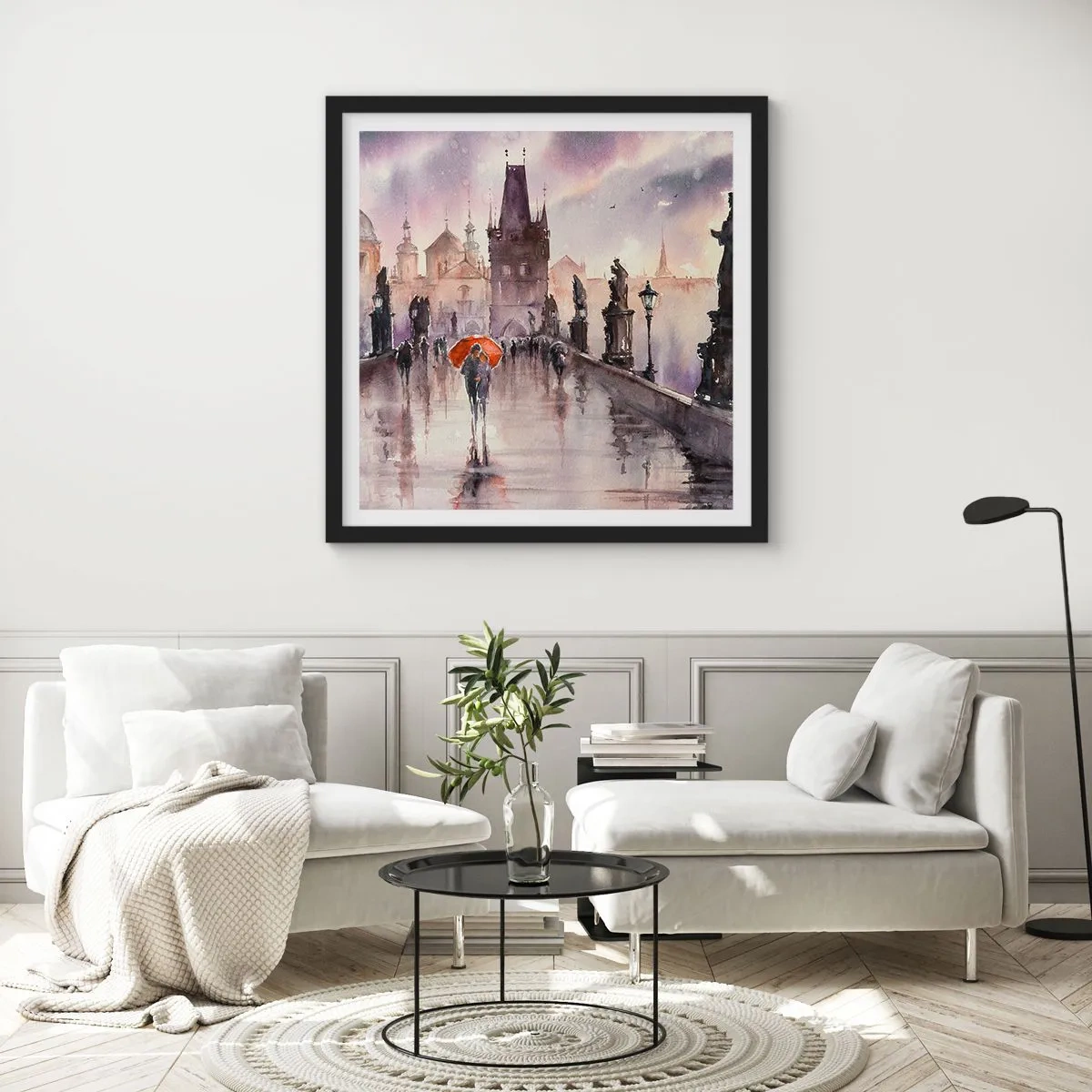 Plakat i sort ramme - Folk forandrer sig ikke - 40x40 cm