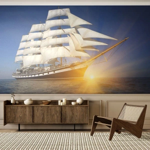 Fototapet Premium Canvas - Deres tid vil aldrig gå forbi - Hav, Sejlskib, Skib - 250x175 cm