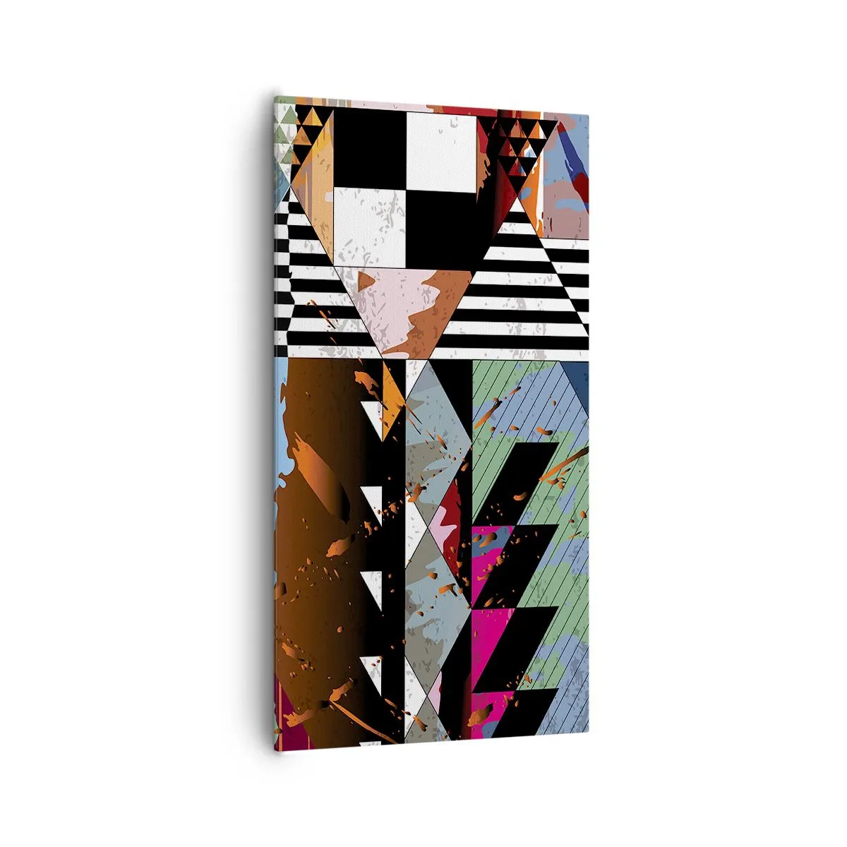 Lærredstryk - Billede på lærred - Geometrisk og organisk - 65x120 cm