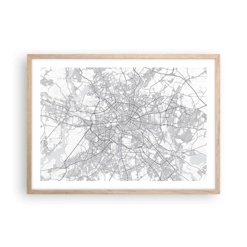 Plakat i ramme af lyst egetræ - Berlins blomst - 70x50 cm