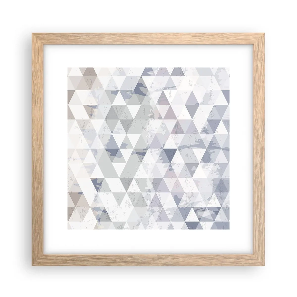 Plakat i ramme af lyst egetræ - I takt på tre - 30x30 cm