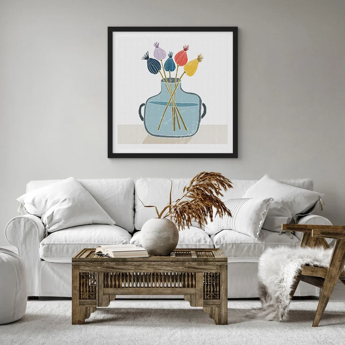 Plakat i sort ramme - Som et valmuefrø - 40x40 cm