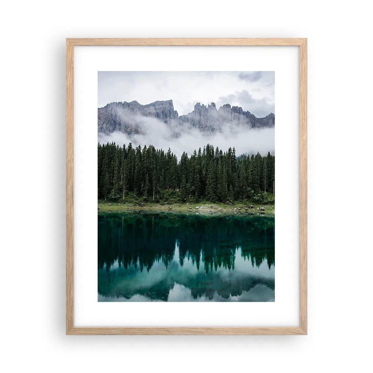 Plakat i ramme af lyst egetræ - Hys, tys, lad os ikke vække sovevandet... - 40x50 cm