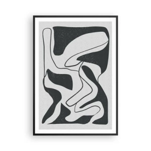 Plakat i sort ramme - Abstrakt leg i en labyrint - 70x100 cm