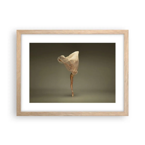 Plakat i ramme af lyst egetræ - Den er ved at flyve - 40x30 cm
