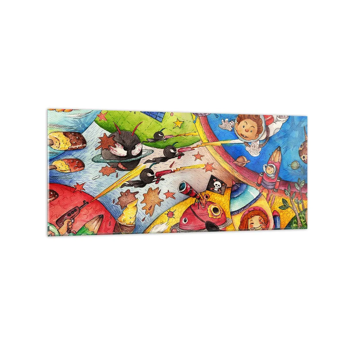 Billede på glas - Et storslået rumeventyr - 120x50 cm