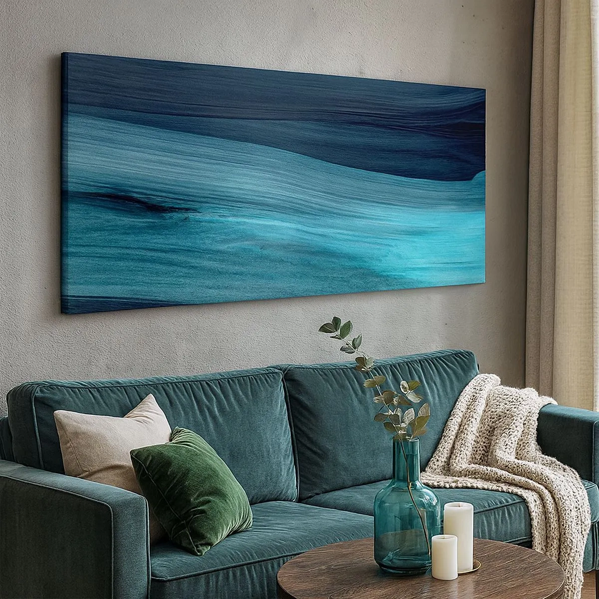 Lærredstryk - Billede på lærred - Svøm med strømmen - 100x40 cm