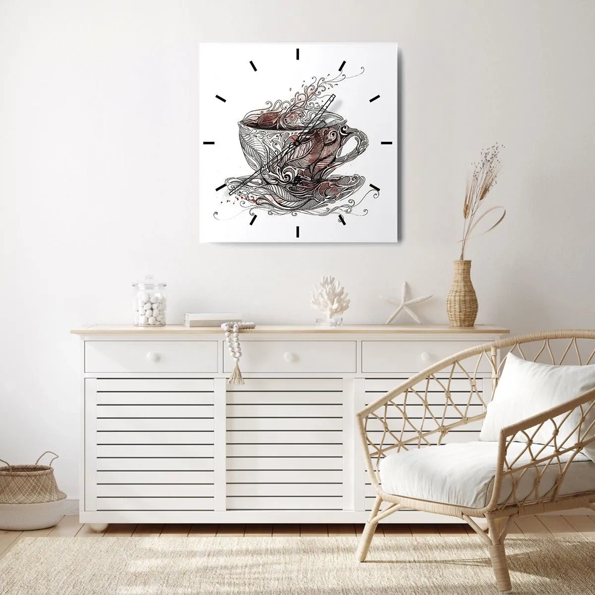 Vægur, Uret - Te er godt til alt - 40x40 cm