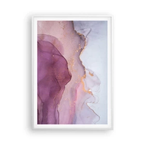 Plakat i hvid ramme - Lilla og violette bølger - 70x100 cm