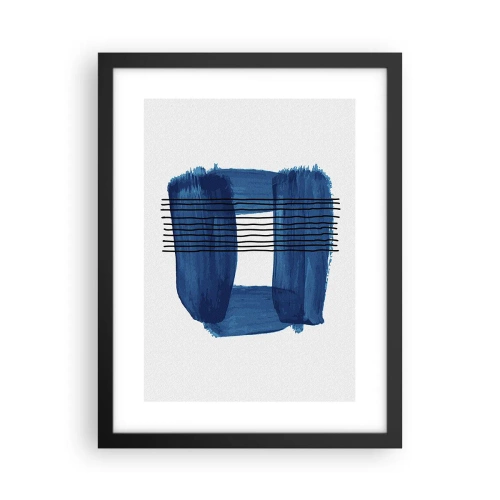 Plakat i sort ramme - Blå-sort sammensætning - 30x40 cm