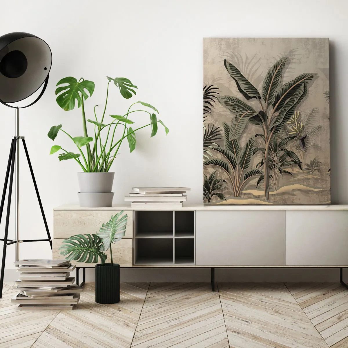 Lærredstryk - Billede på lærred - Gravering i kolonistil - 50x70 cm