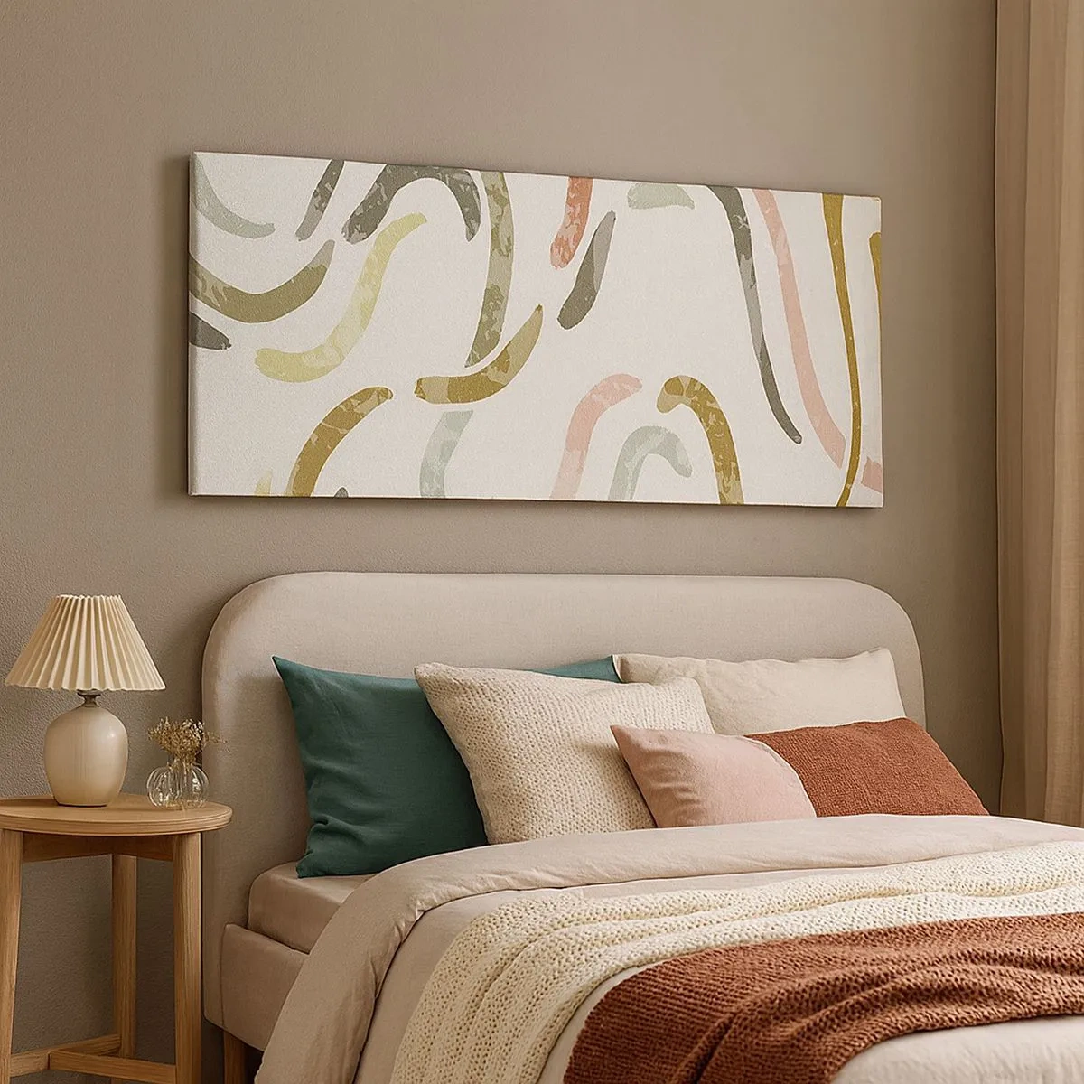 Lærredstryk - Billede på lærred - Abstraktionens glade dans - 100x40 cm