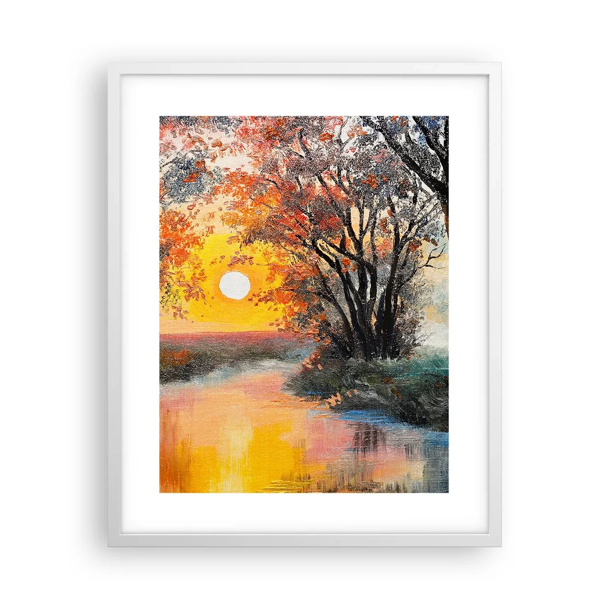 Plakat i hvid ramme - Efterårs atmosfære - 40x50 cm