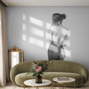 Fototapet Premium Sand - Med hende forsvinder verden - Kvinde, Kvindes krop, Grafik - 100x70 cm