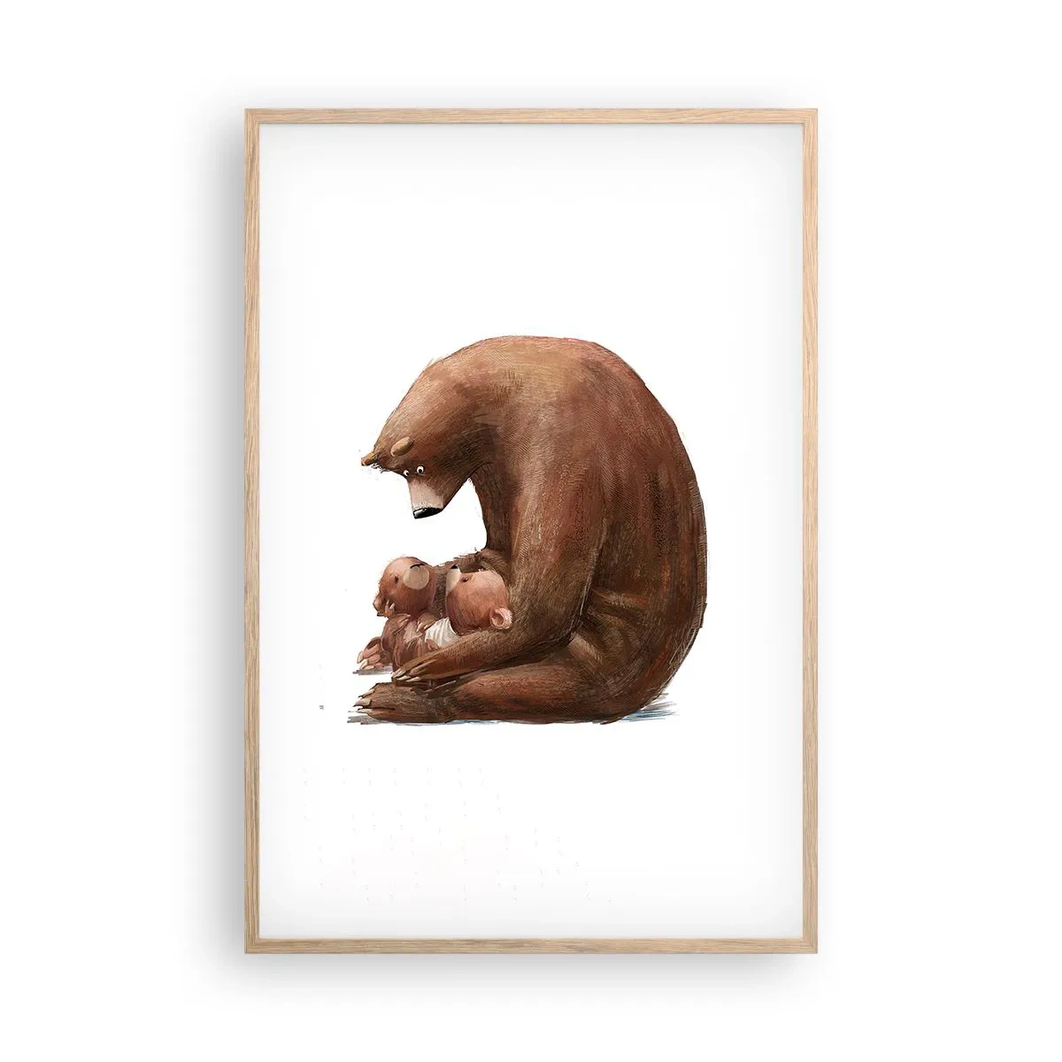 Plakat i ramme af lyst egetræ - Drøm sødt, børn - 61x91 cm