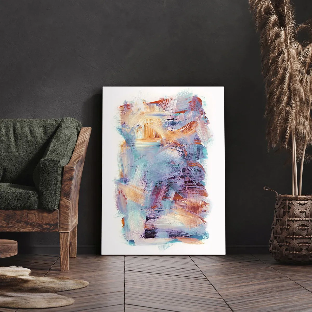 Lærredstryk - Billede på lærred - Farverigt rod - 55x100 cm