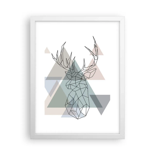 Plakat i hvid ramme - I en geometrisk skov - 30x40 cm