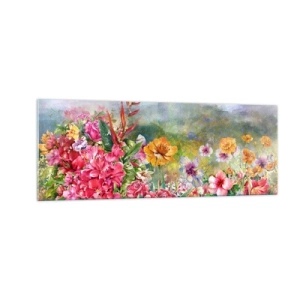 Billede på glas - En have, der er gået amok - 140x50 cm