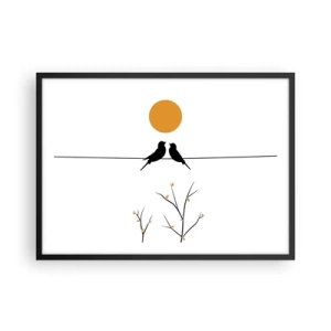 Plakat i sort ramme - Nattergal - 70x50 cm