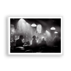 Plakat i hvid ramme - I en jazzet stemning - 100x70 cm