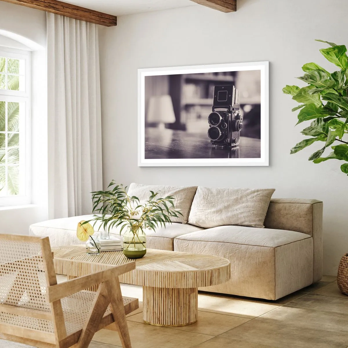 Plakat i hvid ramme - Magien i et gammelt fotografi - 91x61 cm