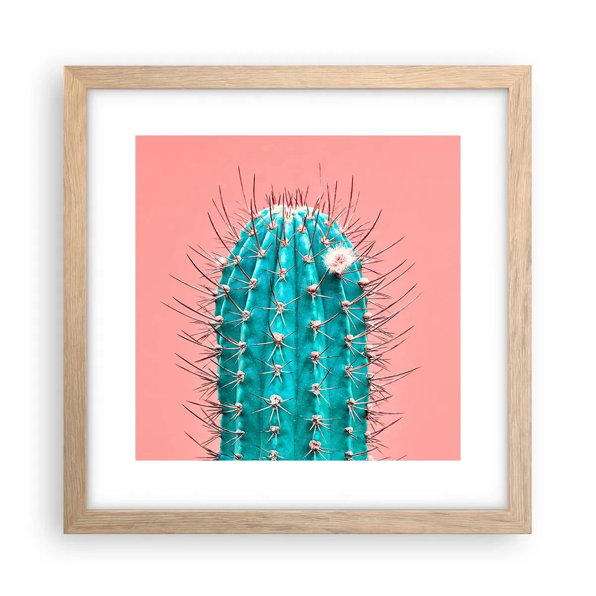 Plakat i ramme af lyst egetræ - Bare se - 30x30 cm