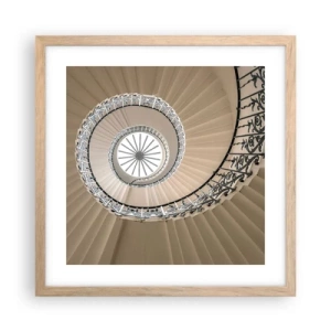 Plakat i ramme af lyst egetræ - I midten af en skal - 40x40 cm