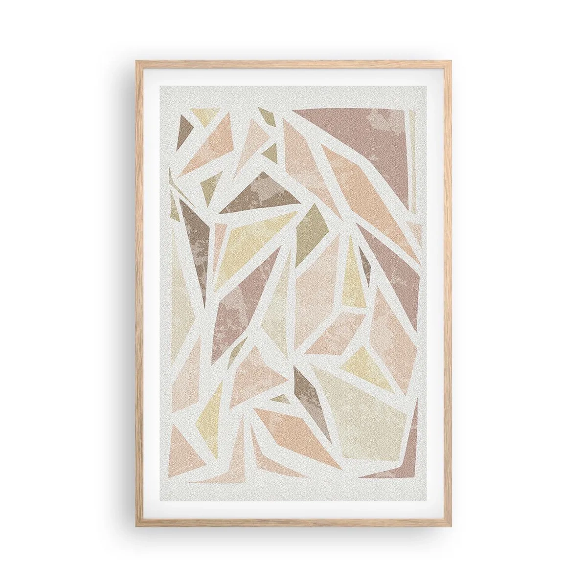 Plakat i ramme af lyst egetræ - Komposition af farvet glas - 61x91 cm