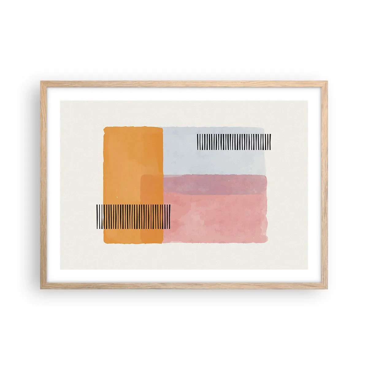 Plakat i ramme af lyst egetræ - Fra hjørne til hjørne - 70x50 cm