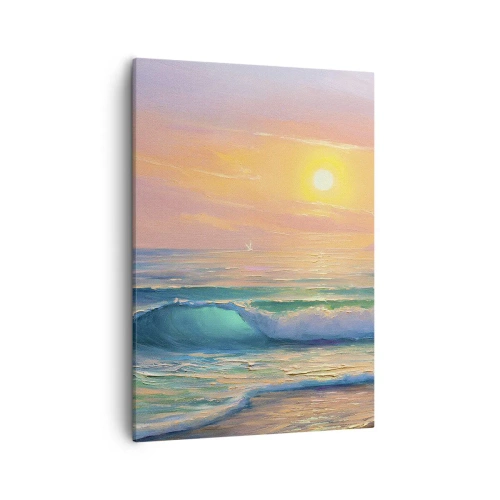 Lærredstryk - Billede på lærred - Bølgernes turkisfarvede sang - 50x70 cm