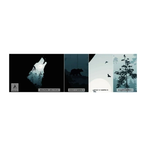 Fototapet Prøve Standard Eco - Skovnattens stemme - Abstraktion, Bjørn, Hule - 100x30 cm