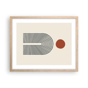 Plakat i ramme af lyst egetræ - Magnetisme af former og farver - 50x40 cm