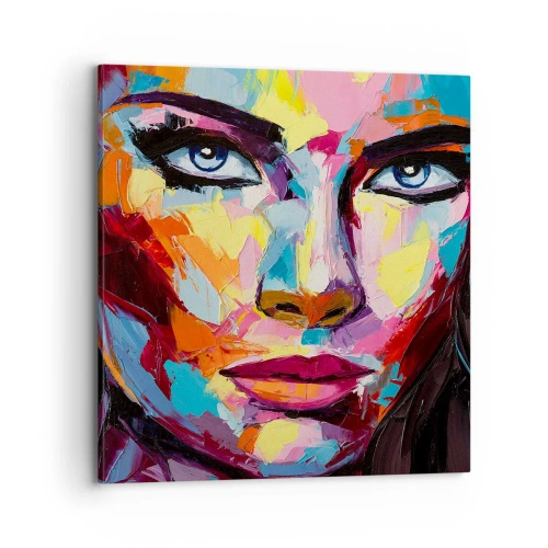 Lærredstryk - Billede på lærred - Også en farverig sjæl - 70x70 cm