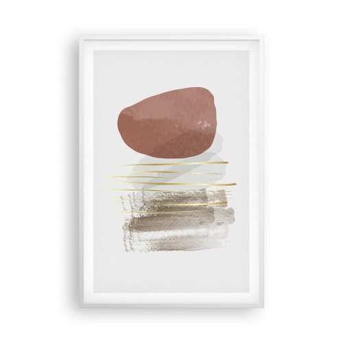 Plakat i hvid ramme - Abstrakt kolonnade - 61x91 cm