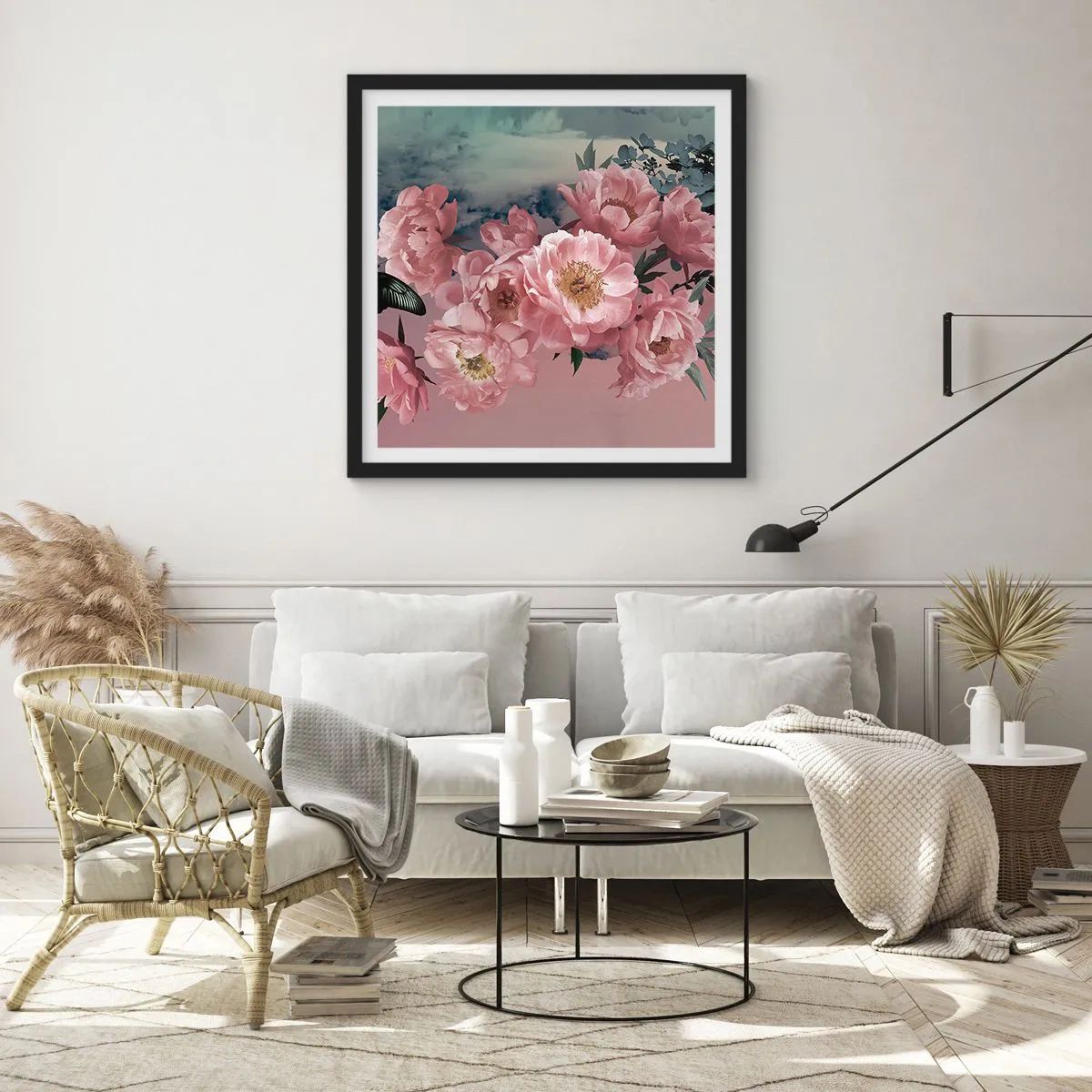 Plakat i sort ramme - Højdepunktet af romantikken - 30x30 cm