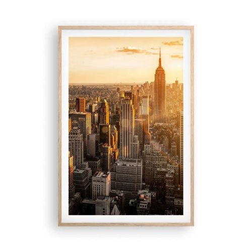 Plakat i ramme af lyst egetræ - At vokse i solen - 61x91 cm