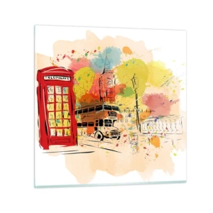 Billede på glas - En by med variation - 60x60 cm