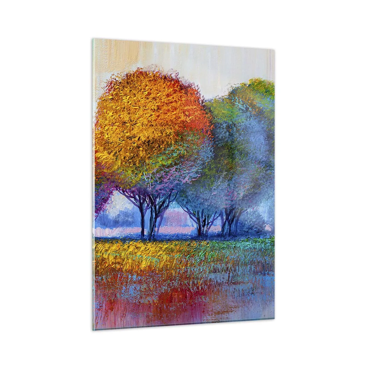Billede på glas - En klump af piskende farver - 50x70 cm
