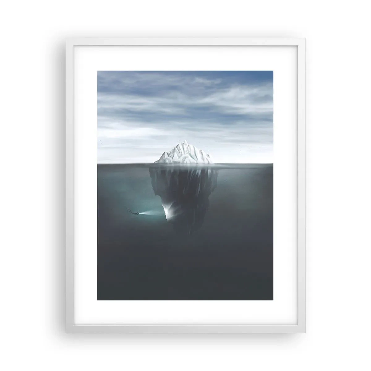 Plakat i hvid ramme - Undervands-mysterium - 40x50 cm